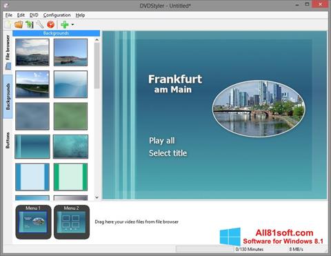 Snimak zaslona DVDStyler Windows 8.1