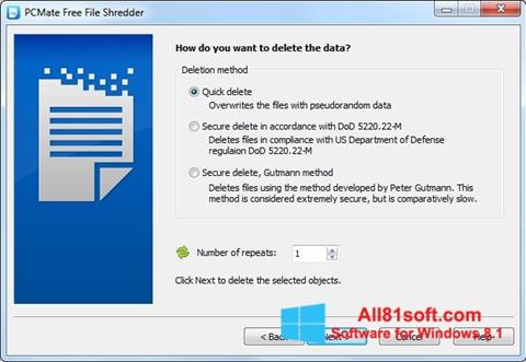 Snimak zaslona File Shredder Windows 8.1