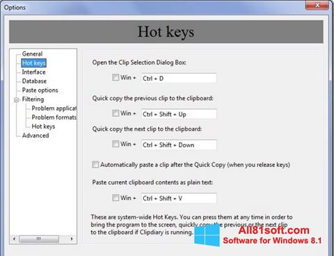 Snimak zaslona Clipdiary Windows 8.1
