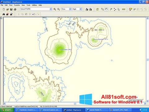 Snimak zaslona MapSource Windows 8.1