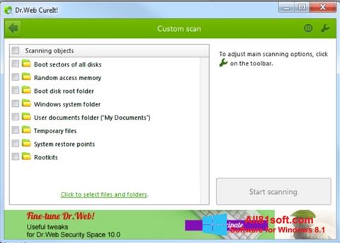 Snimak zaslona Dr.Web CureIt Windows 8.1