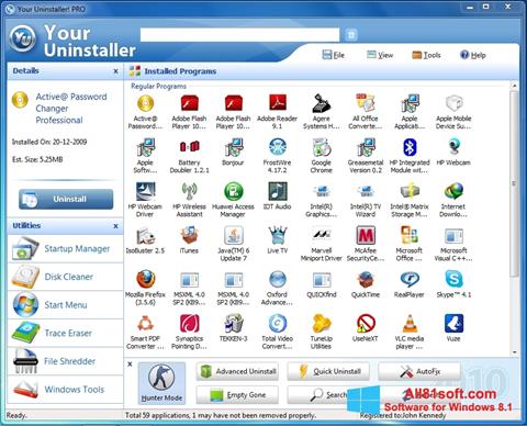 Snimak zaslona Your Uninstaller Windows 8.1