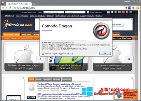 Snimak zaslona Comodo Dragon Windows 8.1