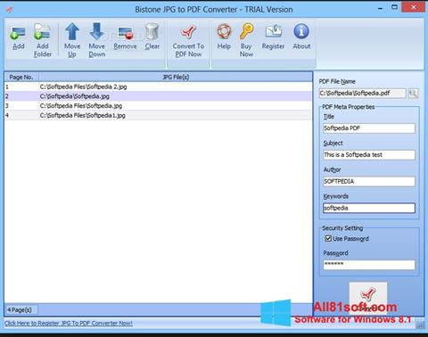 Snimak zaslona Image To PDF Converter Windows 8.1