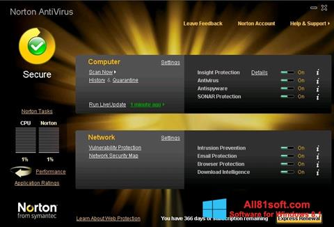 Snimak zaslona Norton AntiVirus Windows 8.1