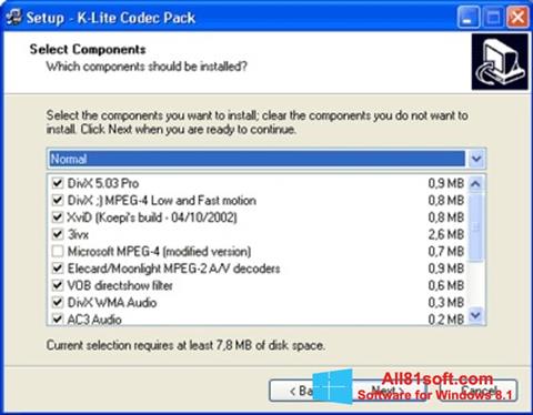 Snimak zaslona K-Lite Mega Codec Pack Windows 8.1