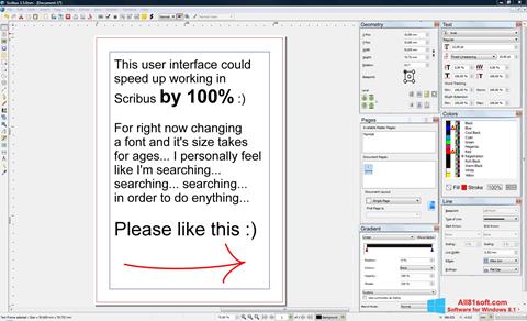 Snimak zaslona Scribus Windows 8.1