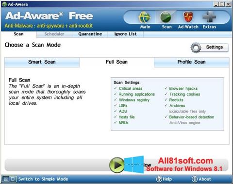 Snimak zaslona Ad-Aware Free Windows 8.1