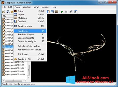 Snimak zaslona Apophysis Windows 8.1