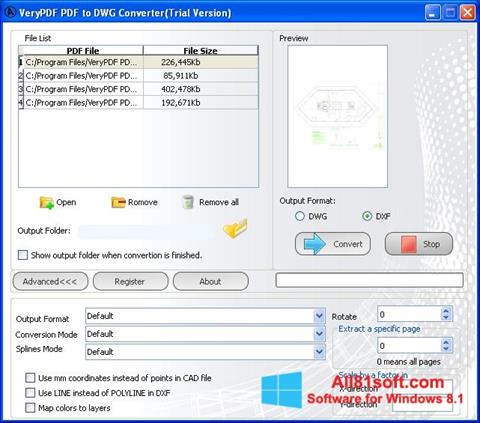 Snimak zaslona PDF to DWG Converter Windows 8.1