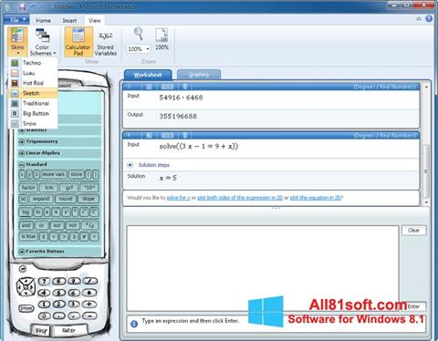 Snimak zaslona Microsoft Mathematics Windows 8.1
