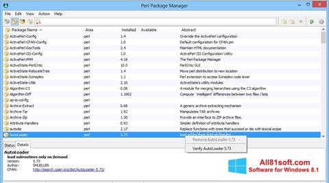 Snimak zaslona ActivePerl Windows 8.1