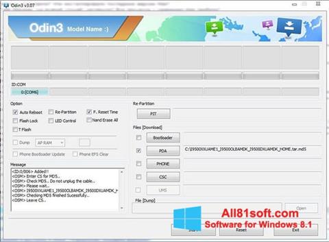 Snimak zaslona Odin Windows 8.1