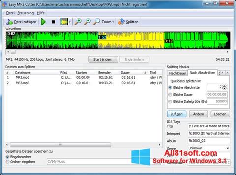 Snimak zaslona MP3 Cutter Windows 8.1