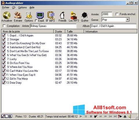 Snimak zaslona Audiograbber Windows 8.1