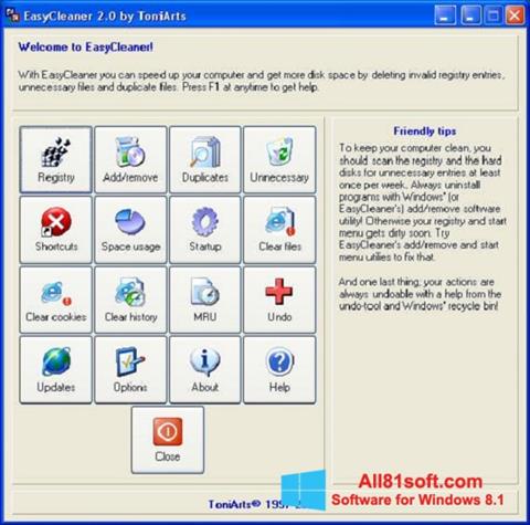 Snimak zaslona EasyCleaner Windows 8.1