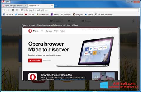Snimak zaslona Opera Developer Windows 8.1