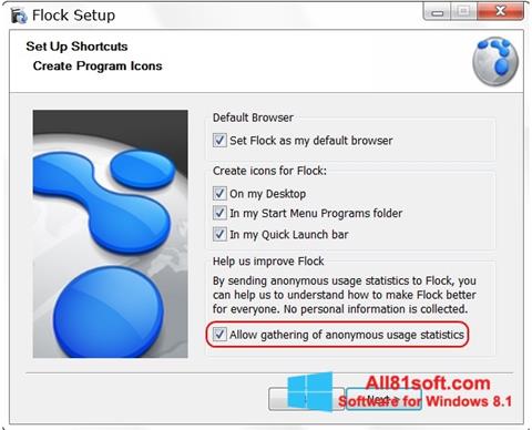 Snimak zaslona Flock Windows 8.1