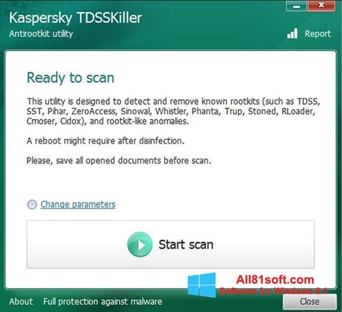 Snimak zaslona Kaspersky TDSSKiller Windows 8.1