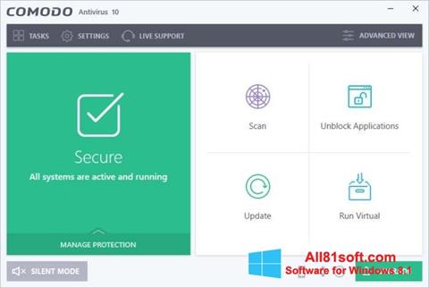 Snimak zaslona Comodo Antivirus Windows 8.1