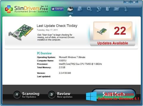 Snimak zaslona SlimDrivers Windows 8.1