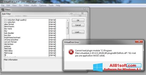 Snimak zaslona VirtualDub Windows 8.1