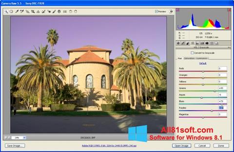 Snimak zaslona Adobe Camera Raw Windows 8.1