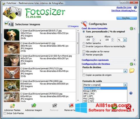 Snimak zaslona Fotosizer Windows 8.1