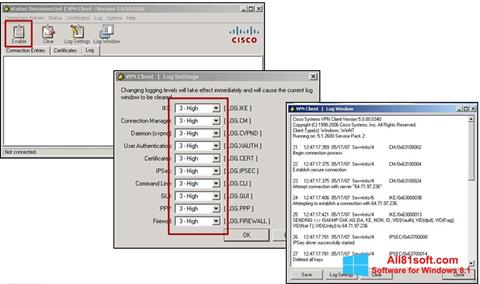 Snimak zaslona Cisco VPN Client Windows 8.1