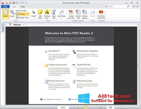 Snimak zaslona Nitro PDF Reader Windows 8.1