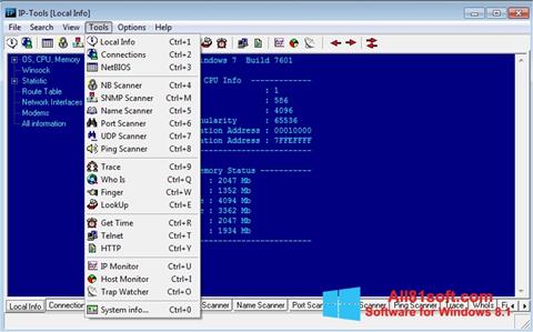Snimak zaslona IP Tools Windows 8.1