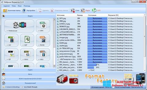 Snimak zaslona Format Factory Windows 8.1