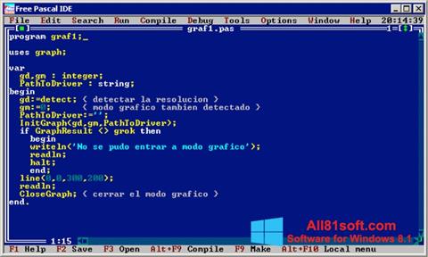 Snimak zaslona Free Pascal Windows 8.1