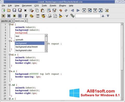 Snimak zaslona KompoZer Windows 8.1