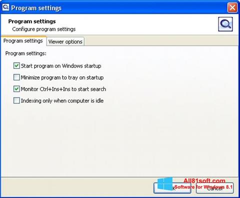 Snimak zaslona SearchInform Windows 8.1