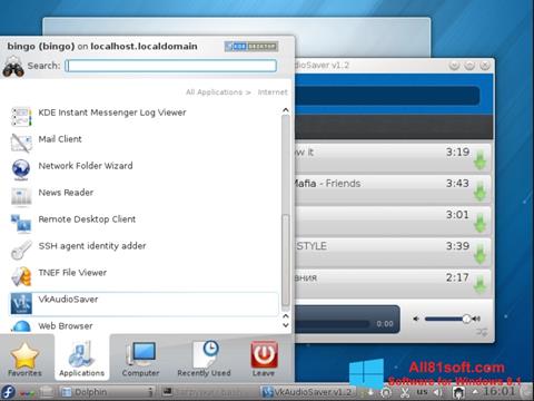 Snimak zaslona VkAudioSaver Windows 8.1