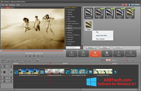 Snimak zaslona Movavi Video Editor Windows 8.1